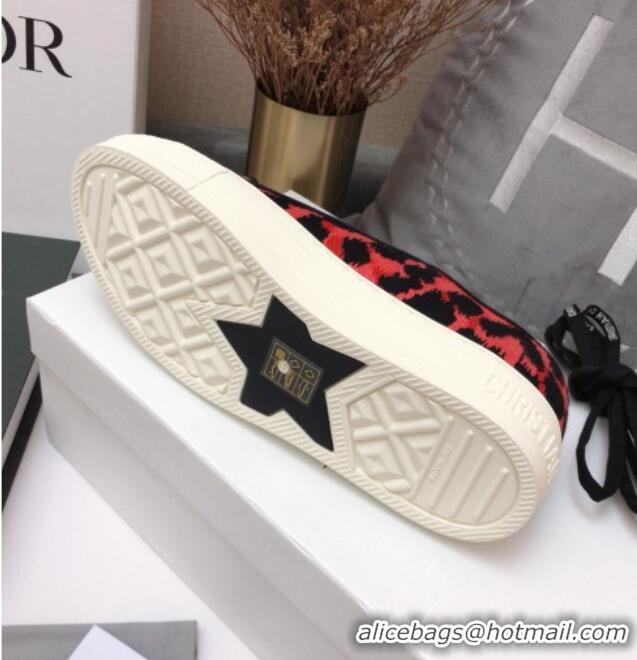 Good Looking Dior Walk'n'Dior Sneakers in Red Multicolor Mizza Embroidered Cotton 070866