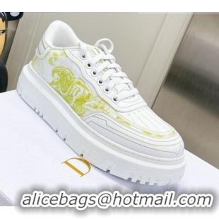 Top Grade Dior Addict Sneakers in Lime Green Toile de Jouy Technical Fabric 070936