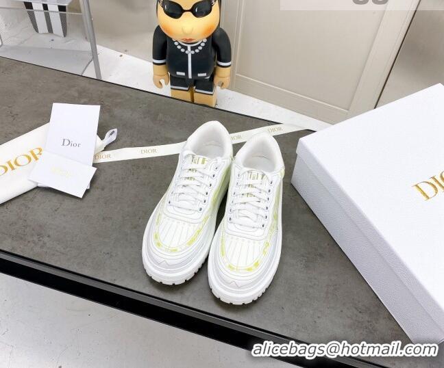 Top Grade Dior Addict Sneakers in Lime Green Toile de Jouy Technical Fabric 070936