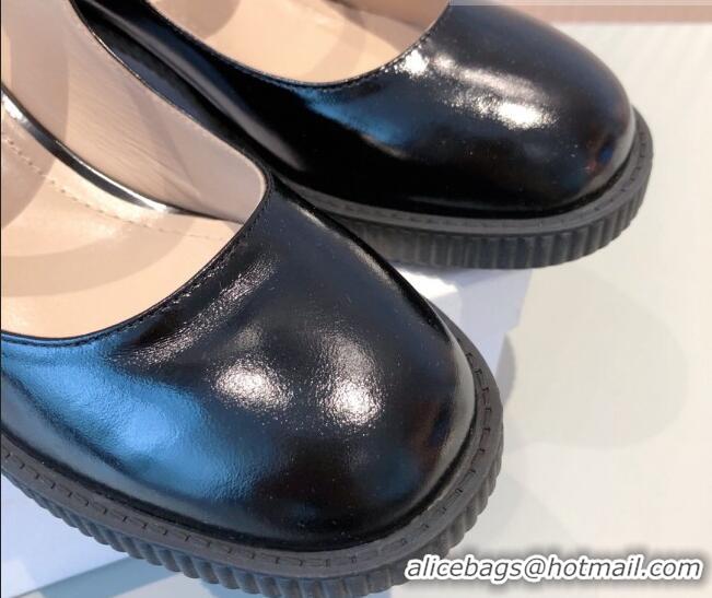 Unique Style Dior D-Doll Shiny Calfskin Mary Jane Pumps 071301 Black