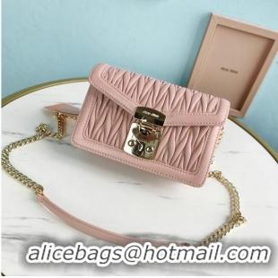 Good Product miu miu Matelasse Nappa Leather mini Shoulder Bag 5BD099 Pink