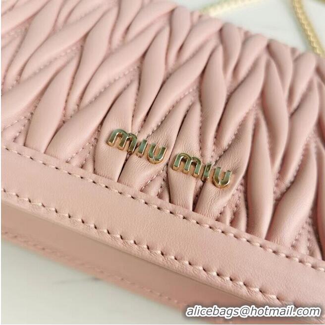 Good Product miu miu Matelasse Nappa Leather mini Shoulder Bag 5BD099 Pink