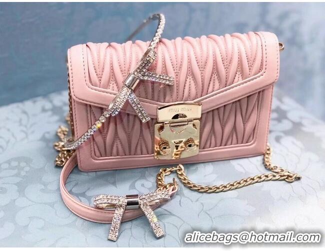 Good Product miu miu Matelasse Nappa Leather mini Shoulder Bag 5BD099 Pink