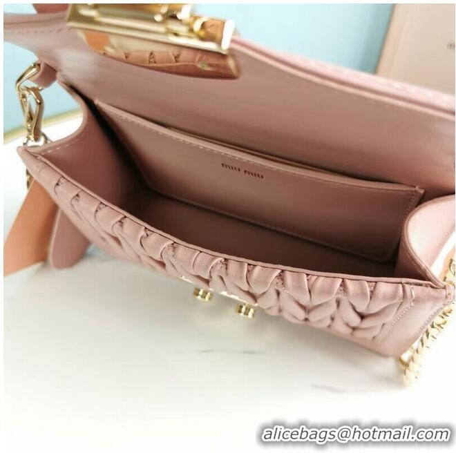 Good Product miu miu Matelasse Nappa Leather mini Shoulder Bag 5BD099 Pink