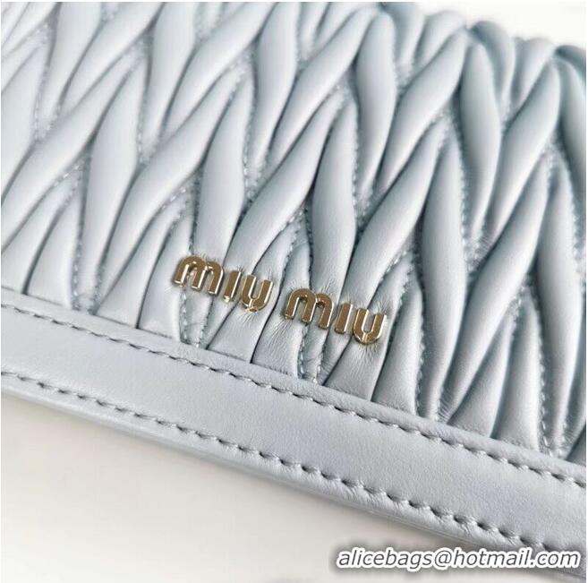 Pretty Style miu miu Matelasse Nappa Leather mini Shoulder Bag 5BD099 light blue