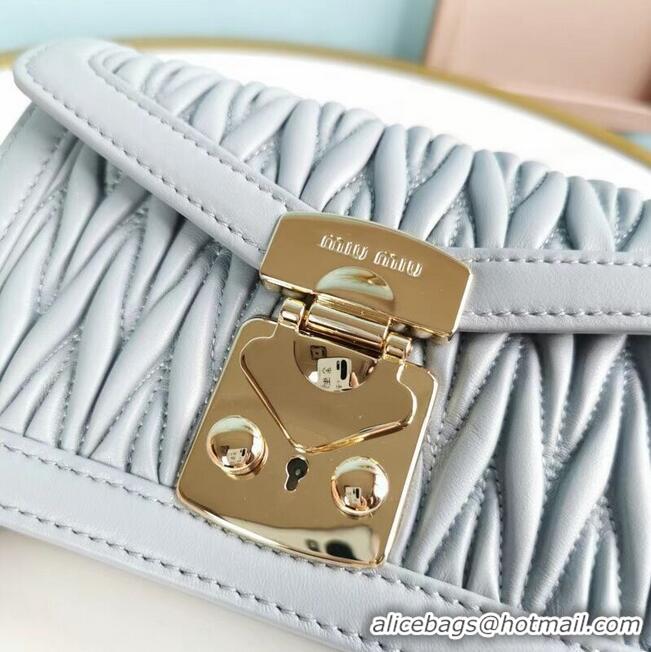 Pretty Style miu miu Matelasse Nappa Leather mini Shoulder Bag 5BD099 light blue