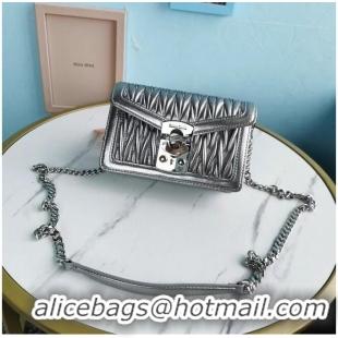 Buy Inexpensive miu miu Matelasse Nappa Leather mini Shoulder Bag 5BD099 Silver