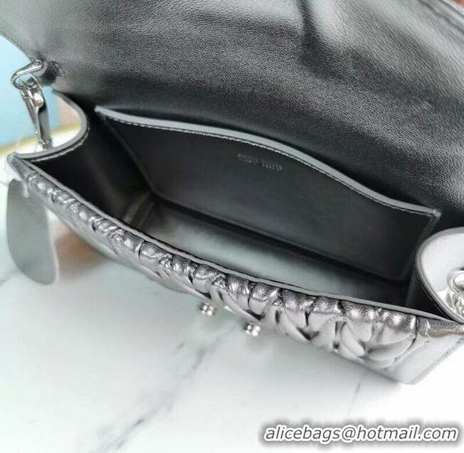 Buy Inexpensive miu miu Matelasse Nappa Leather mini Shoulder Bag 5BD099 Silver