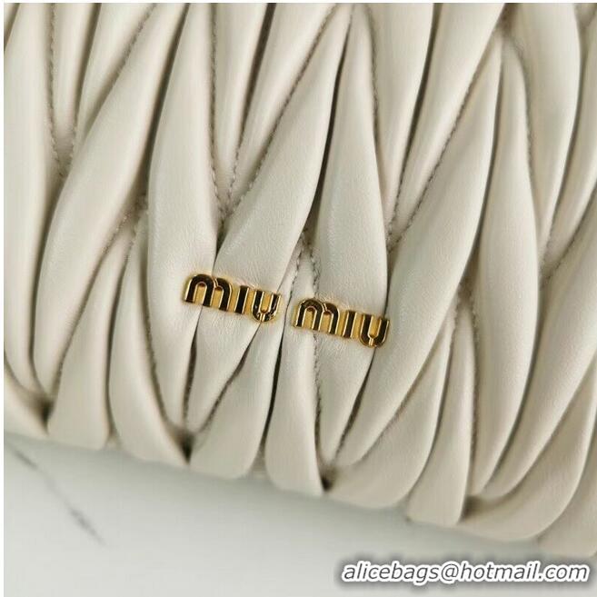 Best Product miu miu Matelasse Nappa Leather mini Shoulder Bag 5BD196 white