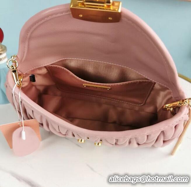 Famous Brand miu miu Matelasse Nappa Leather mini Shoulder Bag 5BD196 pink