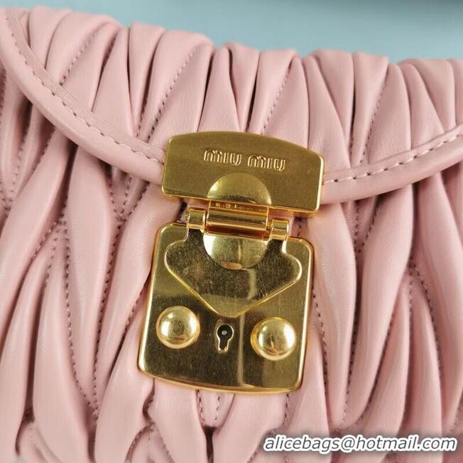 Famous Brand miu miu Matelasse Nappa Leather mini Shoulder Bag 5BD196 pink