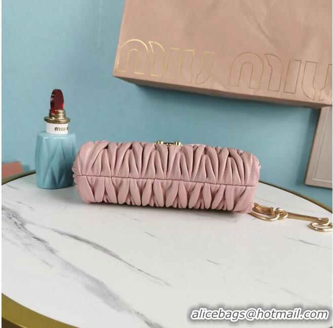 Famous Brand miu miu Matelasse Nappa Leather mini Shoulder Bag 5BD196 pink