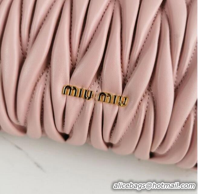 Famous Brand miu miu Matelasse Nappa Leather mini Shoulder Bag 5BD196 pink