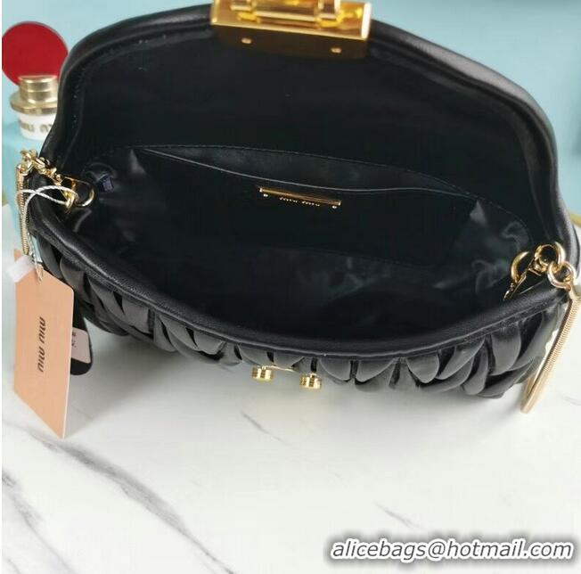 Grade Quality miu miu Matelasse Nappa Leather mini Shoulder Bag 5BD196 black