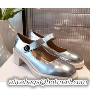 Perfect Dior D-Doll Shiny Calfskin Mary Jane Pumps 071301 Silver