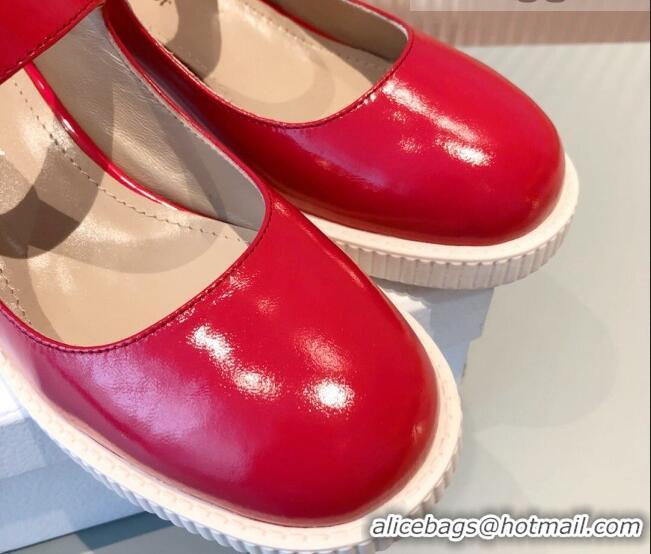 Good Product Dior D-Doll Shiny Calfskin Mary Jane Pumps 071301 Red