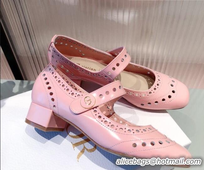 Top Quality Dior D-Doll Cut-out Shiny Calfskin Mary Jane Pumps 071308 Pink 2021