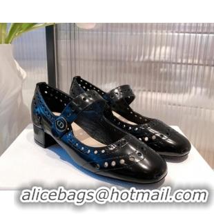 Best Price Dior D-Doll Cut-out Shiny Calfskin Mary Jane Pumps 071308 Black 2021