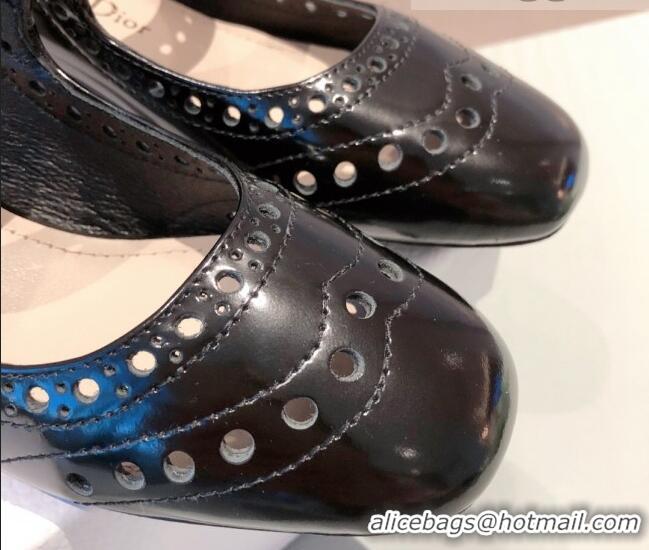 Best Price Dior D-Doll Cut-out Shiny Calfskin Mary Jane Pumps 071308 Black 2021