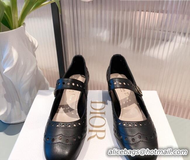 Luxurious Dior D-Doll Cut-out Lambskin Mary Jane Pumps 071308 Black 2021