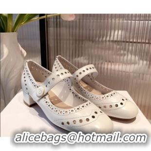 Purchase Dior D-Doll Cut-out Shiny Calfkskin Mary Jane Pumps 071312 White 2021