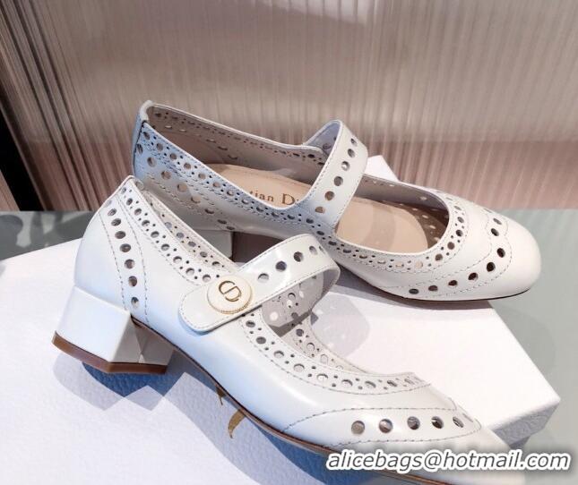 Purchase Dior D-Doll Cut-out Shiny Calfkskin Mary Jane Pumps 071312 White 2021