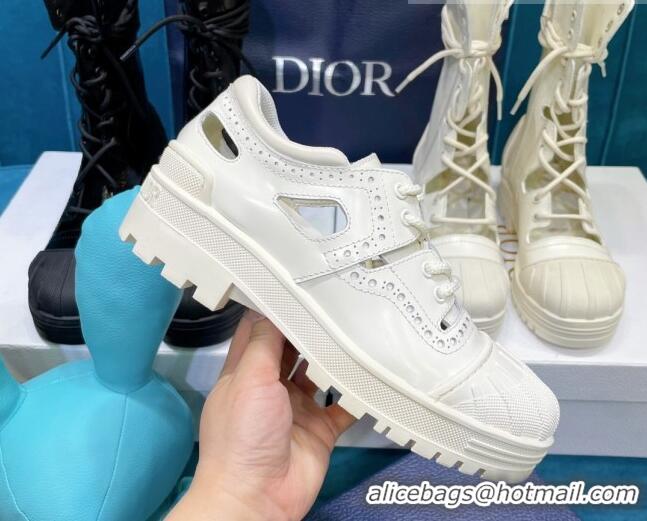 Best Grade Dior Perforated Calfskin Derby Sneakers 071349 White 2021