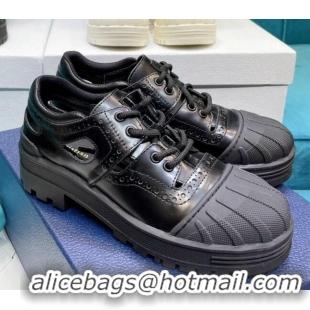 Pretty Style Dior Perforated Calfskin Derby Sneakers 071349 Black 2021