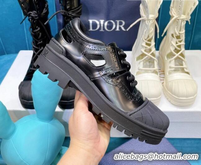 Pretty Style Dior Perforated Calfskin Derby Sneakers 071349 Black 2021