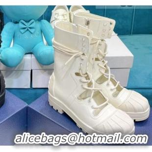 Low Cost Dior Cut-out Calfskin Boots 071351 White 2021