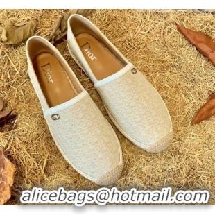 Low Price Dior Flat Espadrilles in Oblique Embroidered Canvas 081313 Grey 2021