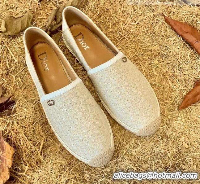 Low Price Dior Flat Espadrilles in Oblique Embroidered Canvas 081313 Grey 2021