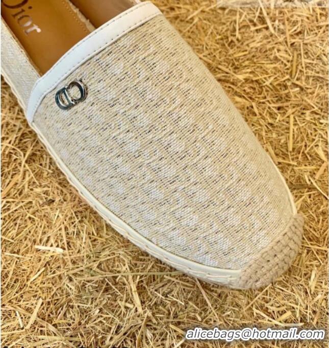 Low Price Dior Flat Espadrilles in Oblique Embroidered Canvas 081313 Grey 2021