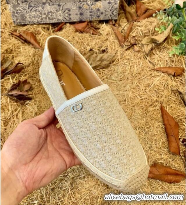 Low Price Dior Flat Espadrilles in Oblique Embroidered Canvas 081313 Grey 2021