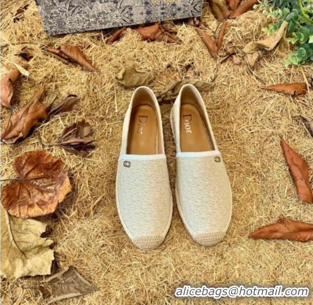 Low Price Dior Flat Espadrilles in Oblique Embroidered Canvas 081313 Grey 2021