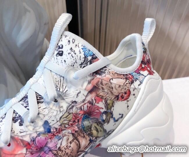 Good Looking Dior D-Connect Dioramour Sneakers in Zodiac Printed Technical Fabric Multicolor/Pink 081619