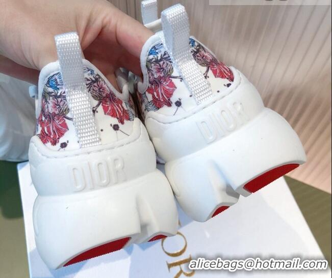 Good Looking Dior D-Connect Dioramour Sneakers in Zodiac Printed Technical Fabric Multicolor/Pink 081619