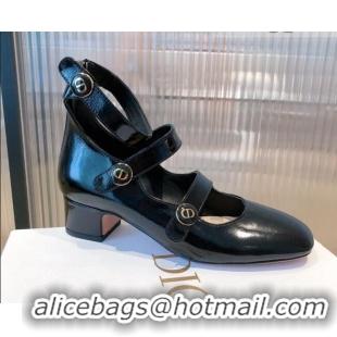 Low Price Dior D-Doll Mary Janes Pumps in Black Shiny Calfskin 081653