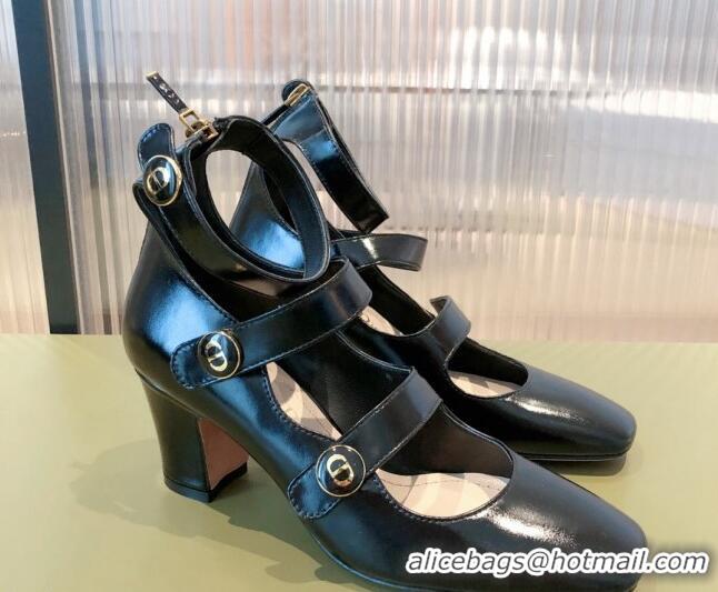 Low Price Dior D-Doll Mary Janes Pumps in Black Shiny Calfskin 081653