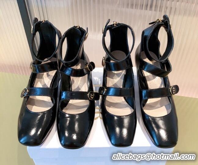 Low Price Dior D-Doll Mary Janes Pumps in Black Shiny Calfskin 081653