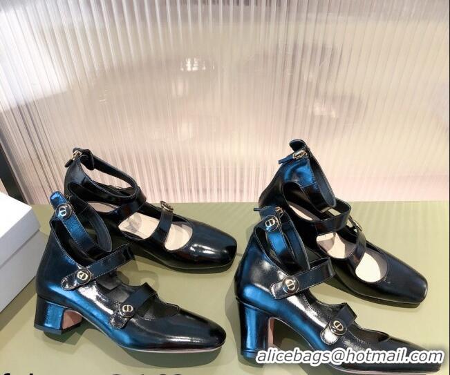 Low Price Dior D-Doll Mary Janes Pumps in Black Shiny Calfskin 081653