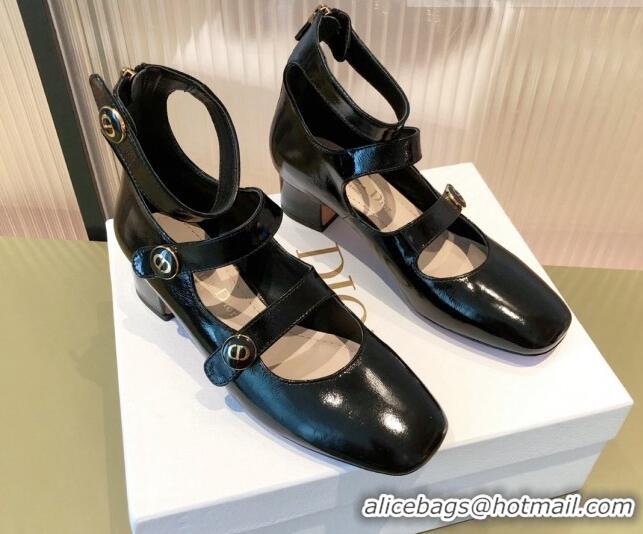 Low Price Dior D-Doll Mary Janes Pumps in Black Shiny Calfskin 081653