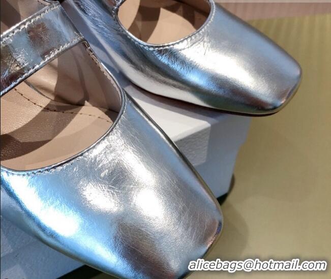 Top Design Dior D-Doll Mary Janes Pumps in Silver Shiny Calfskin 081655