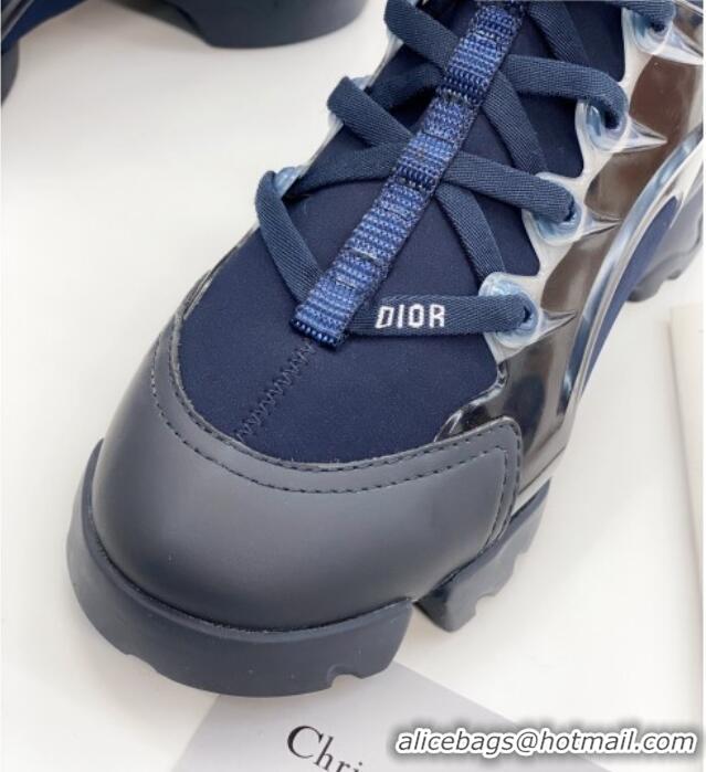 Luxurious Dior D-Connect Sneaker in Zodiac Printed Technical Fabric DS1 Navy Blue