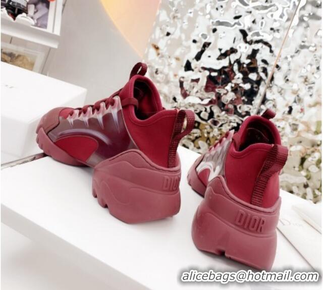 Unique Style Dior D-Connect Sneaker in Zodiac Printed Technical Fabric DS2 Burgundy