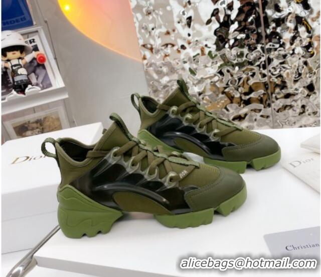 Best Product Dior D-Connect Sneaker in Zodiac Printed Technical Fabric DS3 Green