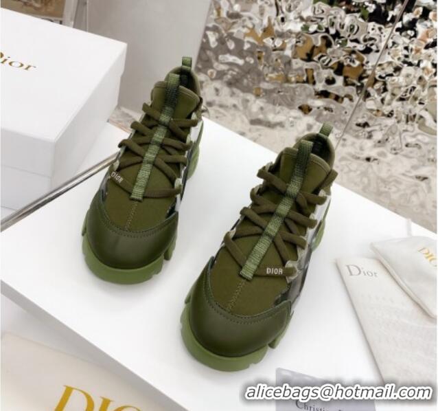 Best Product Dior D-Connect Sneaker in Zodiac Printed Technical Fabric DS3 Green