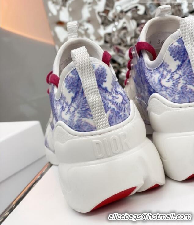 Top Quality Dior D-Connect Sneaker in Zodiac Printed Technical Fabric DS9 White/Blue