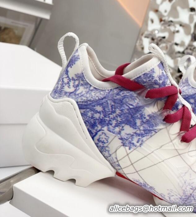 Top Quality Dior D-Connect Sneaker in Zodiac Printed Technical Fabric DS9 White/Blue