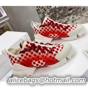 Super Quality Dior D-Connect Sneaker in Zodiac Printed Technical Fabric DS10 Red 2021